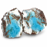 Larimar Geode Slab, Matched Pair Rare Specimen