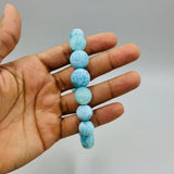 Larimar Bead Necklace in 925 Sterling Hook, Genuine Larimar Beads 8–16mm