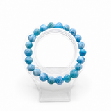 Echtes Larimar Armband – 8mm-9mm Perlen aus der Dominikanischen Republik