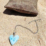 AAA Larimar Heart Pendant, 925 Sterling Silver