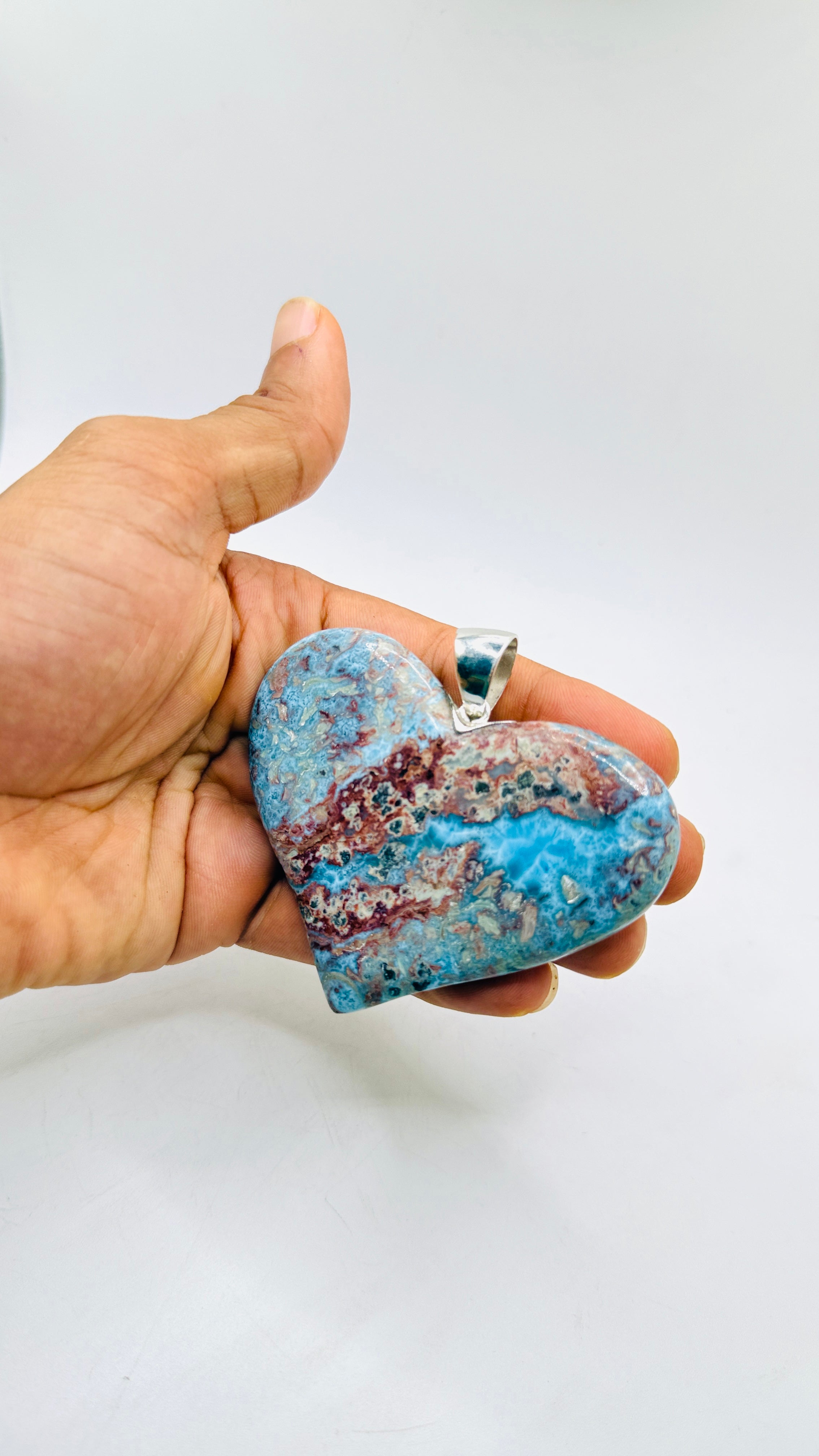 A Red Larimar Heart Pendant