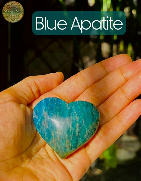 Cristal de apatita en forma de corazón: piedra curativa para Reiki, meditación y decoración del hogar.