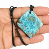 Larimar-Halskette – AAA Dominikanischer Blaustein an verstellbarem Band für Damen & Herren
