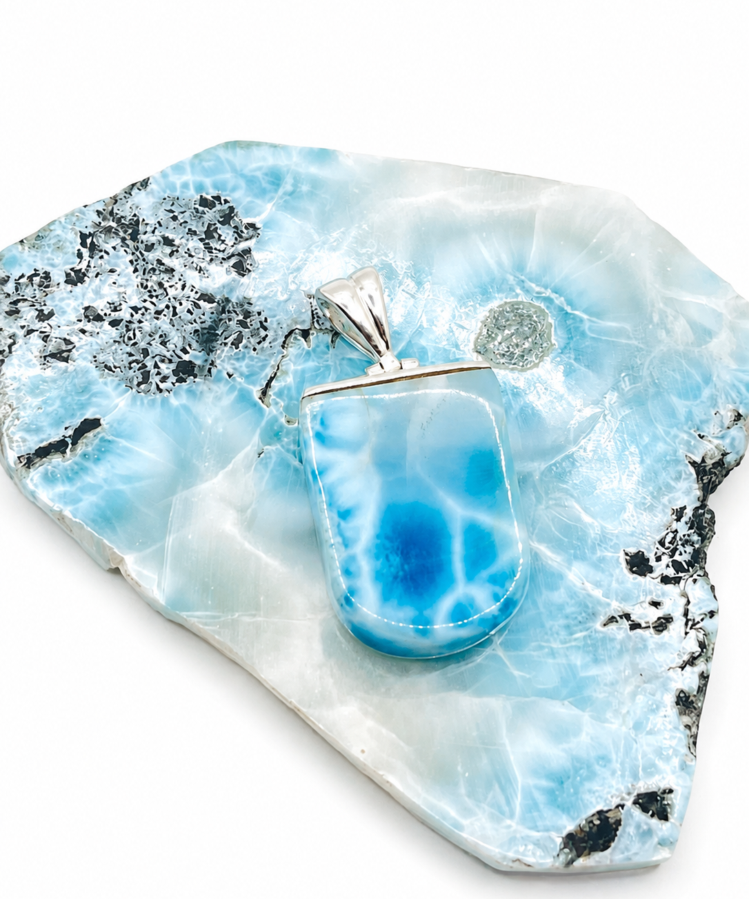 AAA Larimar Popsicle Pendant, 925 Sterling Silver