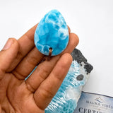 Larimar Stone Necklace – AAA Natural Super Blue Dominican Stone for Men & Women