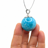 larimar bead necklace pendant

