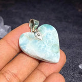 AAA Larimar Heart Pendant, 925 Sterling Silver