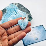 AAA Larimar Heart Pendant, 925 Sterling Silver