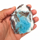 Larimar Geode Slab, Matched Pair Rare Specimen