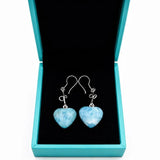 Larimar Heart Drop Earrings – Sterling Silver Ocean Blue Jewelry