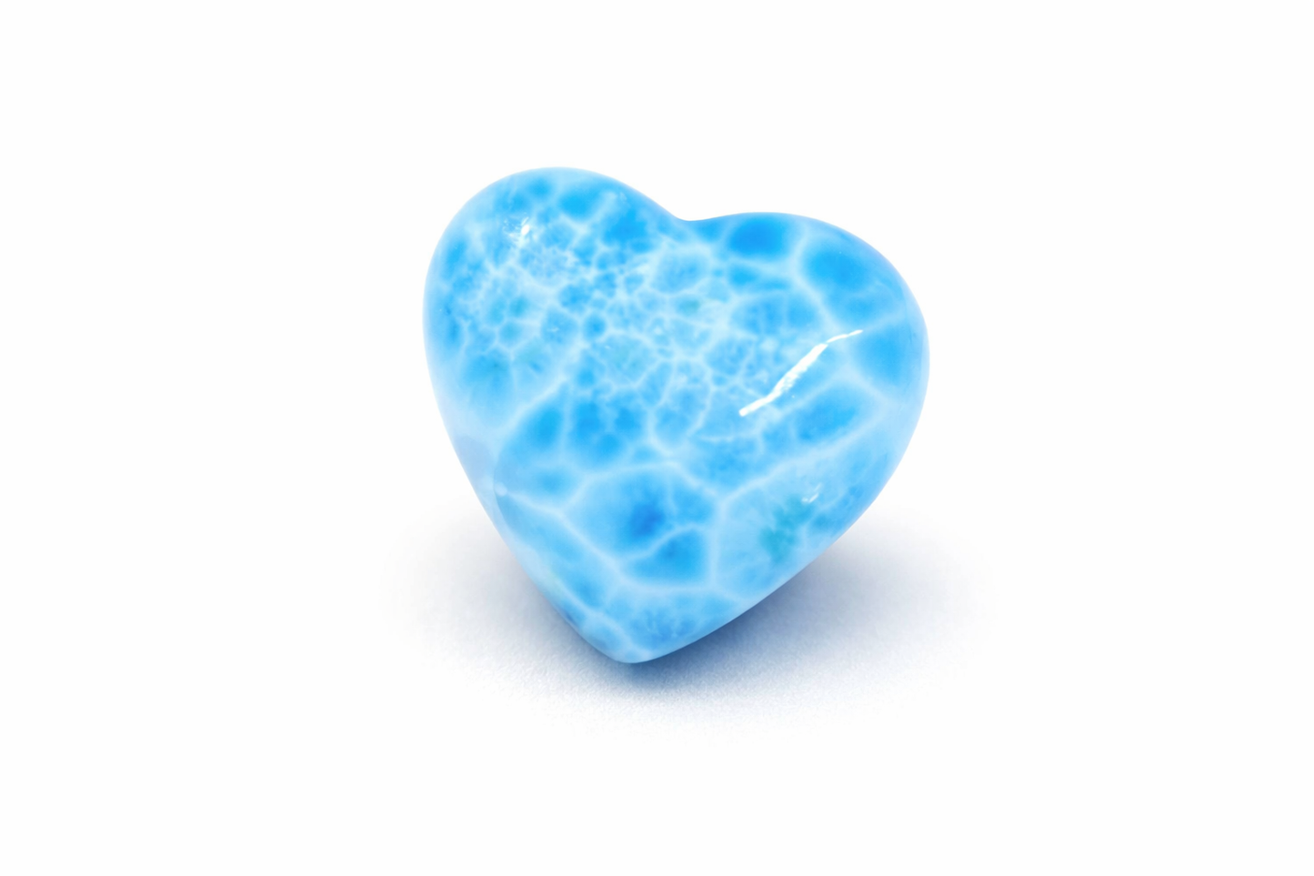 AAA Larimar Heart Cabochon Palmstone,  Natural Dominican Blue Stone for Reiki or Jewelry