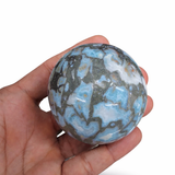 Larimar Sphere, Rare Taíno Specimen, Blue Crystal Ball, 362g for Meditation & Home Decor