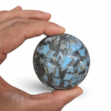 Larimar Sphere, Rare Taíno Specimen, Blue Crystal Ball, 362g for Meditation & Home Decor