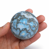Larimar Sphere, Rare Taíno Specimen, Blue Crystal Ball, 362g for Meditation & Home Decor