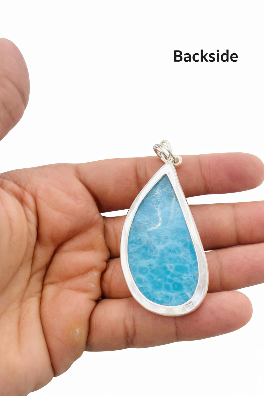Extraordinary Larimar Teardrop Pendant, Rare Blue 925 Sterling Silver Necklace, Mothers Day Gift