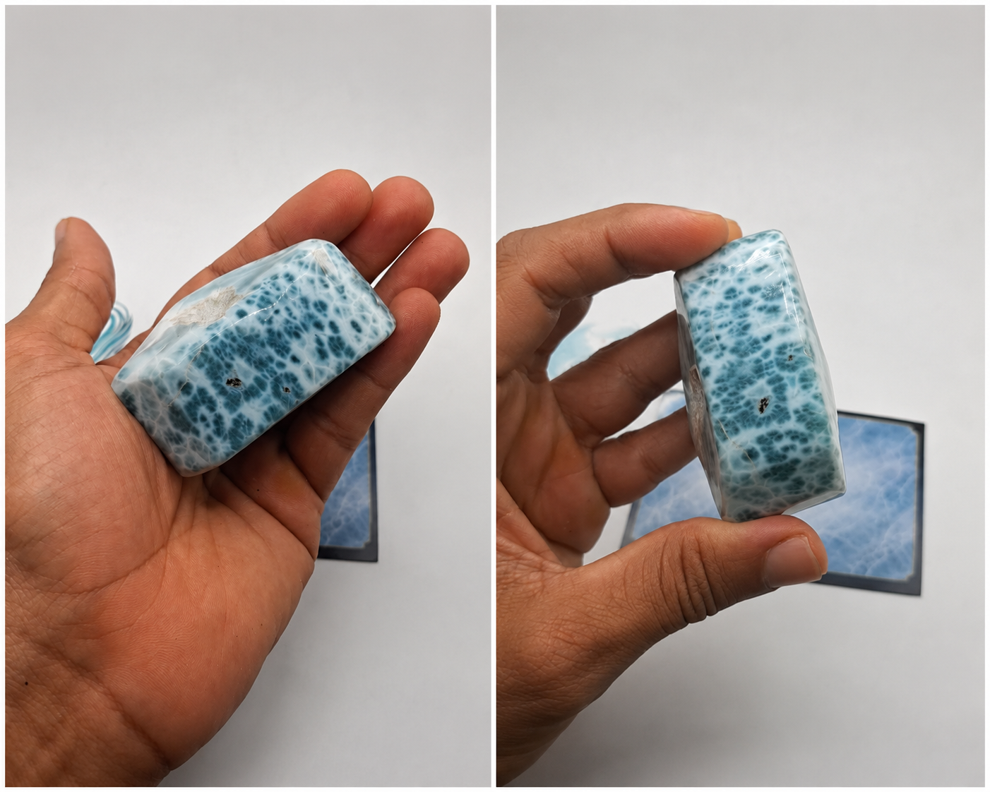 Larimar Stone Slab - 218g Dominican Larimar Specimen | Rare Blue Ocean Pattern | Collector Crystal | Home Décor