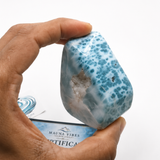 Larimar Stone Slab - 218g Dominican Larimar Specimen | Rare Blue Ocean Pattern | Collector Crystal | Home Décor