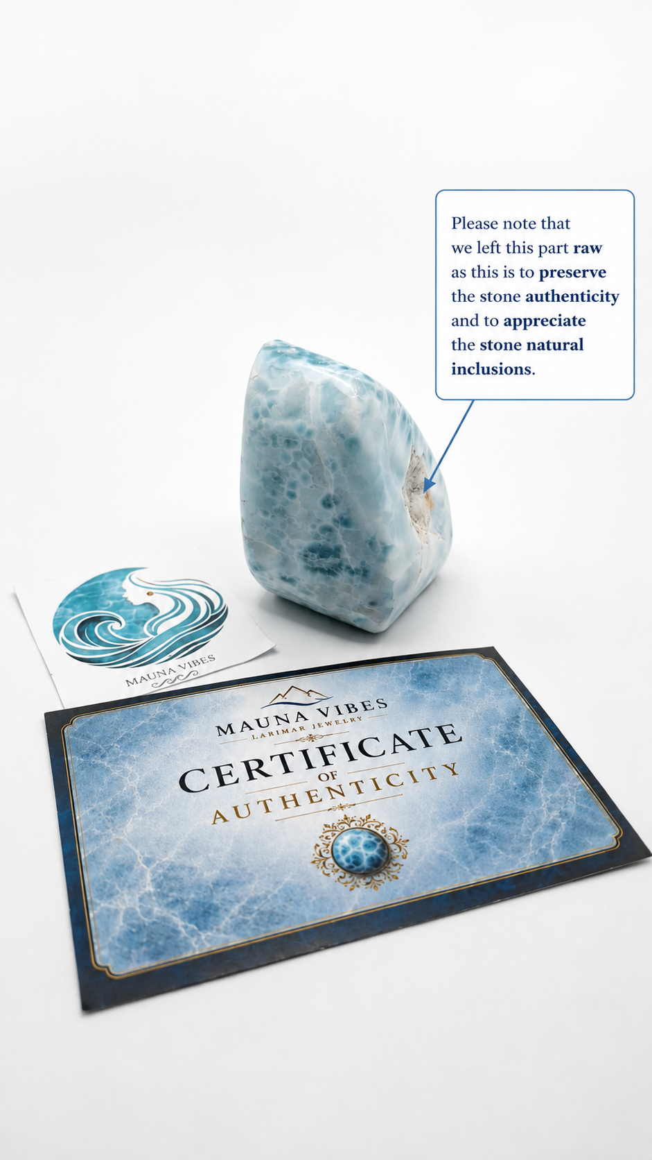 Larimar Stone Slab - 218g Dominican Larimar Specimen | Rare Blue Ocean Pattern | Collector Crystal | Home Décor