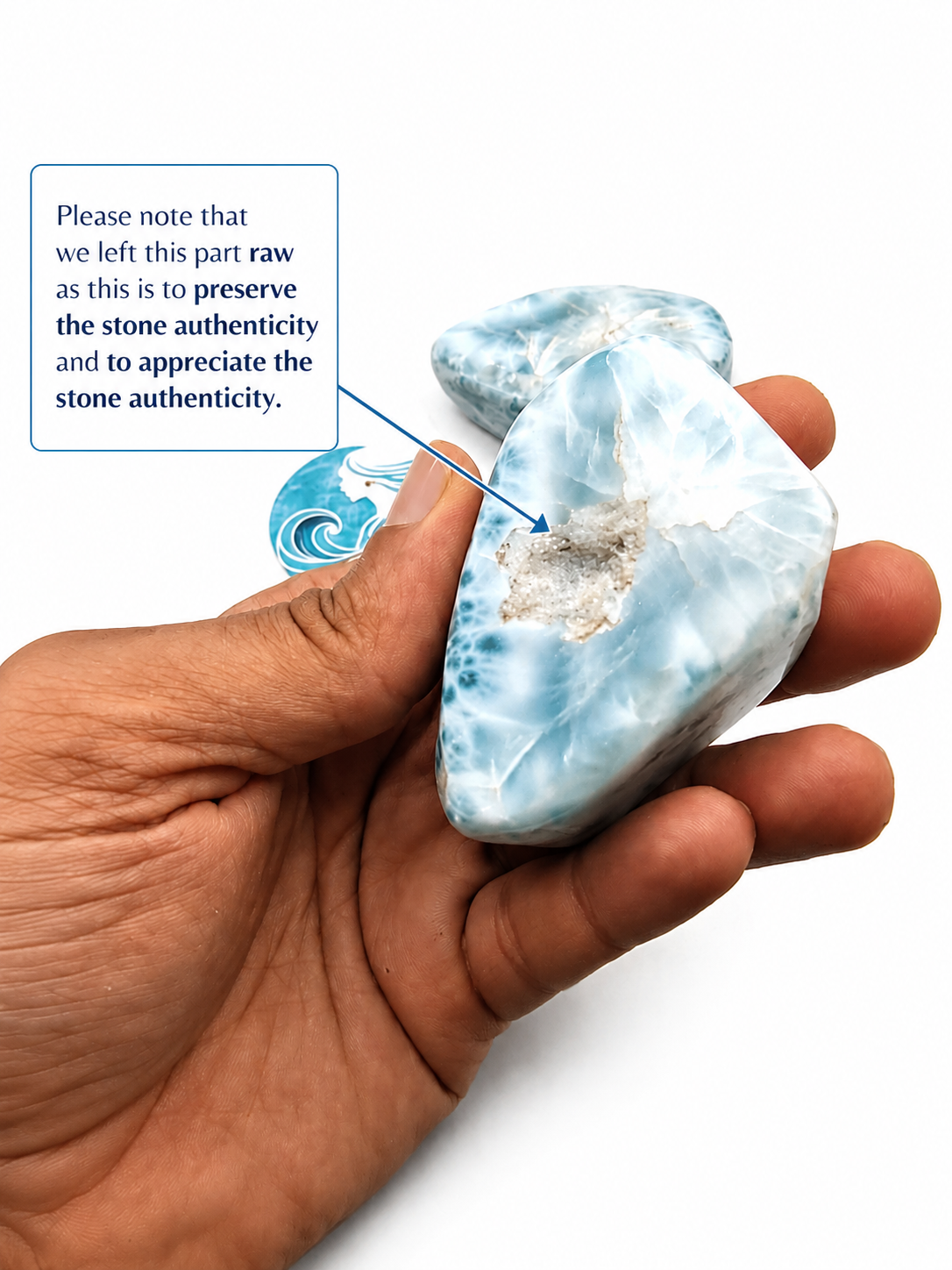 Larimar Stone Slab - 218g Dominican Larimar Specimen | Rare Blue Ocean Pattern | Collector Crystal | Home Décor