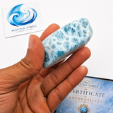 AAA Larimar Freeform Stone – 181g | Ocean Blue Webbing | Natural Dominican Larimar Specimen | Collector Crystal | One of a Kind