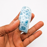 AAA Larimar Freeform Stone – 181g | Ocean Blue Webbing | Natural Dominican Larimar Specimen | Collector Crystal | One of a Kind