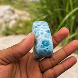 AAA Larimar Freeform Stone – 181g | Ocean Blue Webbing | Natural Dominican Larimar Specimen | Collector Crystal | One of a Kind