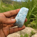 AAA Larimar Freeform Stone – 181g | Ocean Blue Webbing | Natural Dominican Larimar Specimen | Collector Crystal | One of a Kind