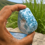 Larimar Stone Slab - 218g Dominican Larimar Specimen | Rare Blue Ocean Pattern | Collector Crystal | Home Décor