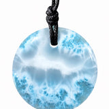 Larimar Circle Necklace –  AAA Dominican Blue Gemstone for Men & Women