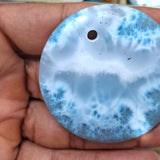 Larimar Circle Necklace –  AAA Dominican Blue Gemstone for Men & Women