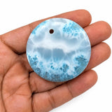 Larimar Circle Necklace –  AAA Dominican Blue Gemstone for Men & Women