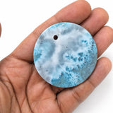 Larimar Circle Necklace –  AAA Dominican Blue Gemstone for Men & Women