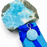 Larimar Circle 925 Sterling Silver Pendant
