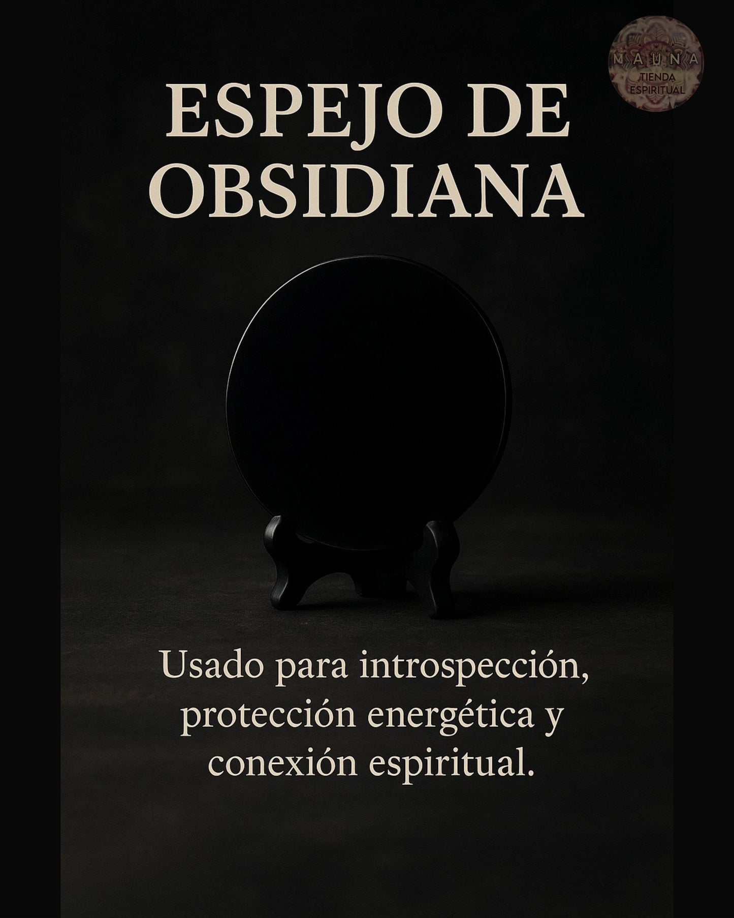 Natural Obsidian Mirror with Base – Spiritual Protection, Altar & Home Decor (40–120mm)