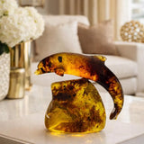Dominican Amber Dolphin Figurine