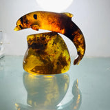 Dominican Amber Dolphin Figurine