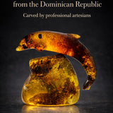 Dominican Amber Dolphin Figurine