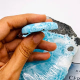 Larimar Stone Necklace – AAA Natural Super Blue Dominican Stone for Men & Women