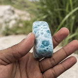 One of a kind Dominican Larimar freeform specimen, additional view, for collectors, Mauna Vibes