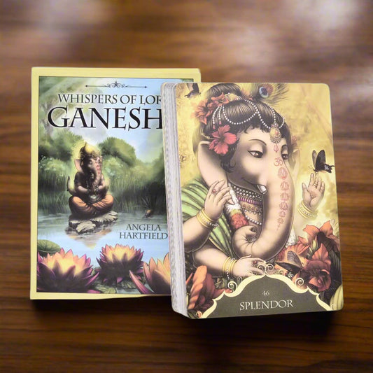 Whispers of Lord Ganesha Oracle Tarot Cards – 50 Full-Color Spiritual Guidance Deck | Divine Wisdom & Insight.