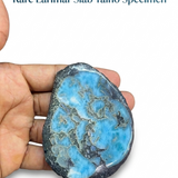 Larimar Stone Slab Specimen – Dominican Blue Crystal, Rare Stone Home Decor Collectors Piece
