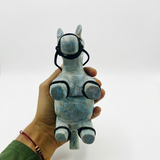 Larimar Donkey Carving – 743g Dominican Blue Stone Sculpture | One of a Kind Collector Piece