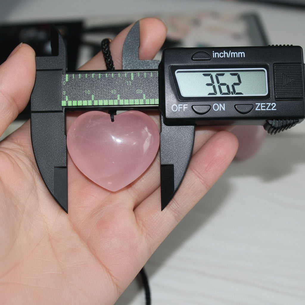 Natural Rose Quartz Heart Pendant Adjustable Necklace for Men & Women