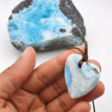 Light Blue Larimar Heart Necklace – Genuine Dominican Gemstone