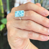 A silver larimar ring 