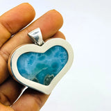 Larimar heart with stone inclsuions