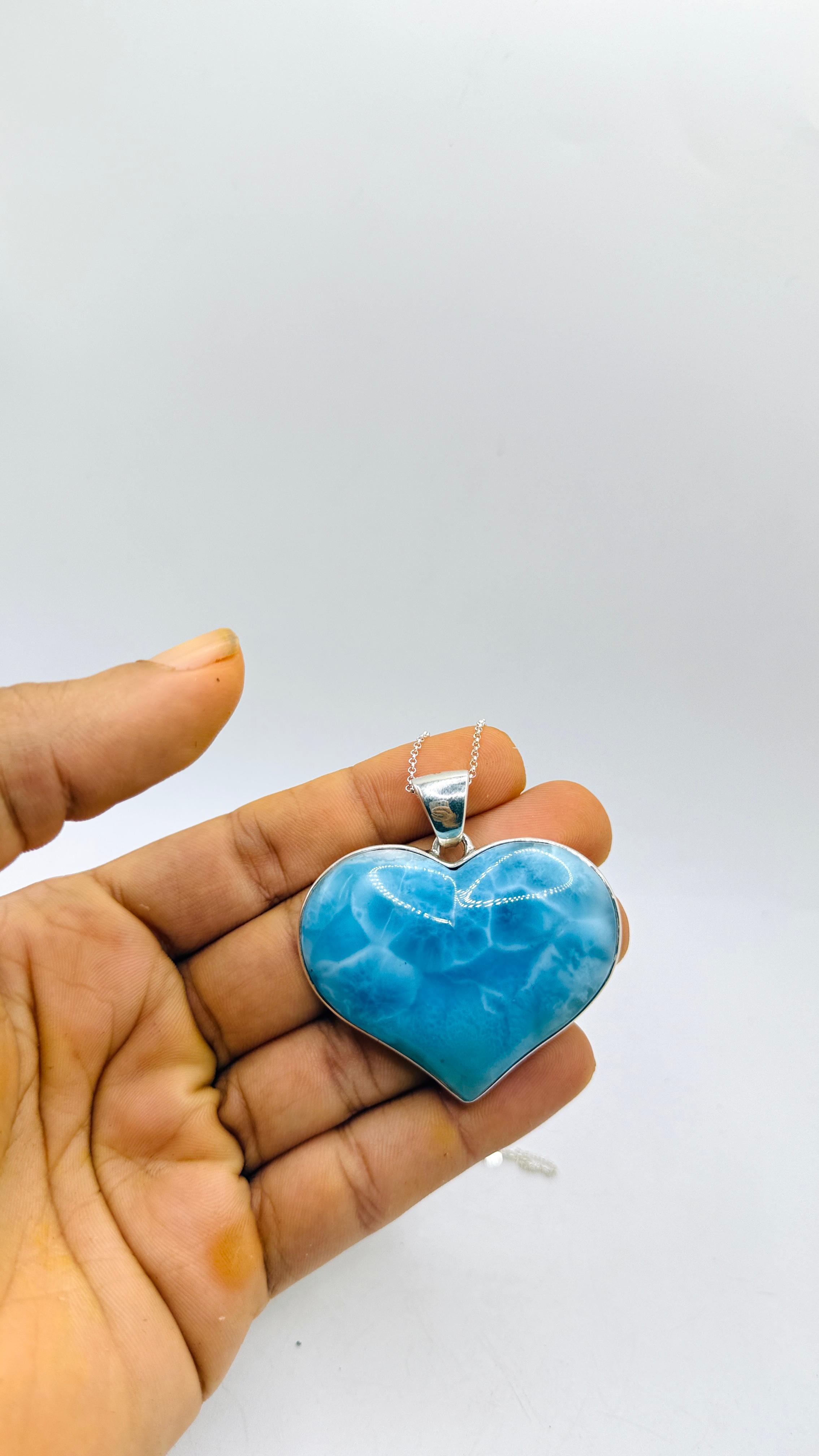 larimar heart pendant