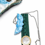 Larimar Angel Heart Wing Pendant In 925 Sterling Silver