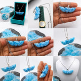 Larimar Angel Heart Wing Pendant In 925 Sterling Silver