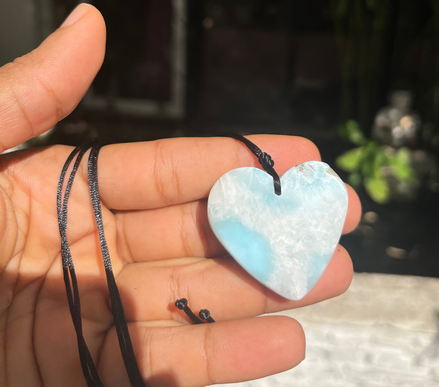 Larimar Heart Necklace for Women – Crystal Heart Gift